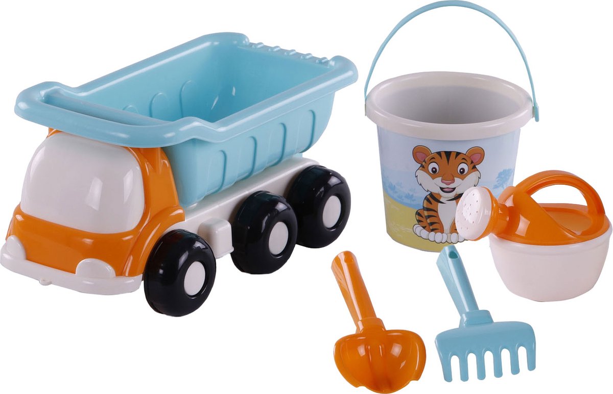 Toys Cavallino Cavallino Beach Kiepwagen avec seau set bleu, 5dlg.