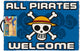 Pyramid international one piece - tous les pirates sont les bienvenus paillasson 40x60cm