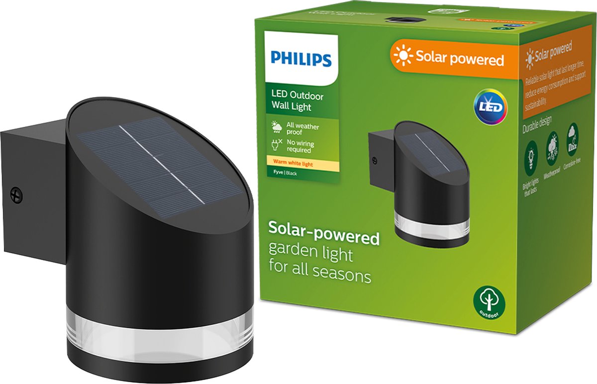 Philips LED Applique Solaire Philips Fyve - Noir