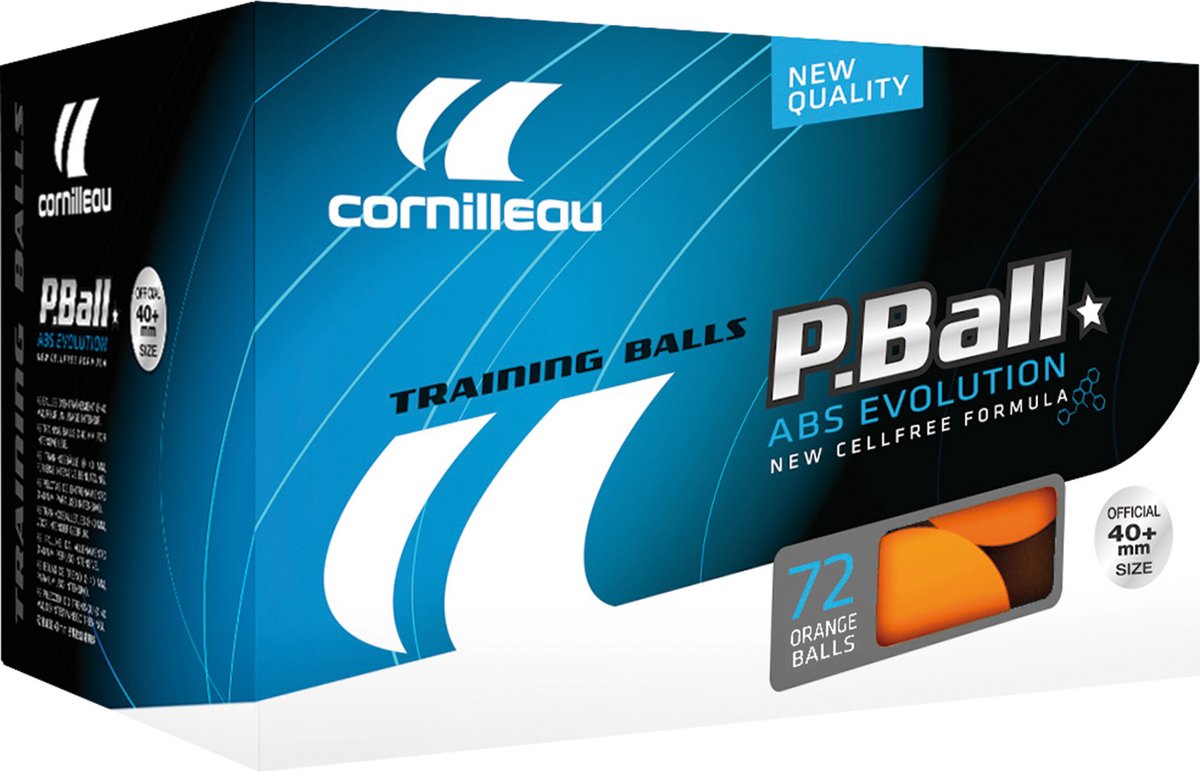 Cornilleau p-ball abs évolution 1* balles de ping-pong x72 - orange