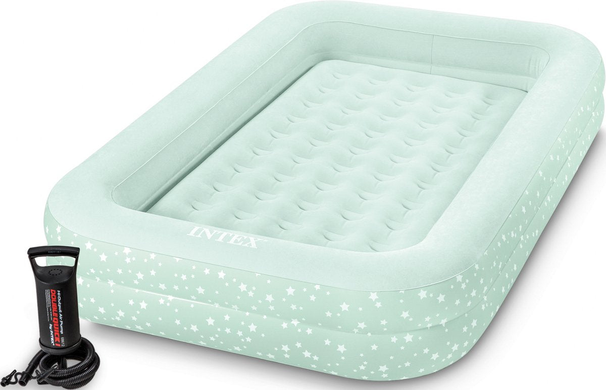 Matelas pneumatique de voyage pour enfants Intex avec pompe à main - 168 x 107 x 25 cm