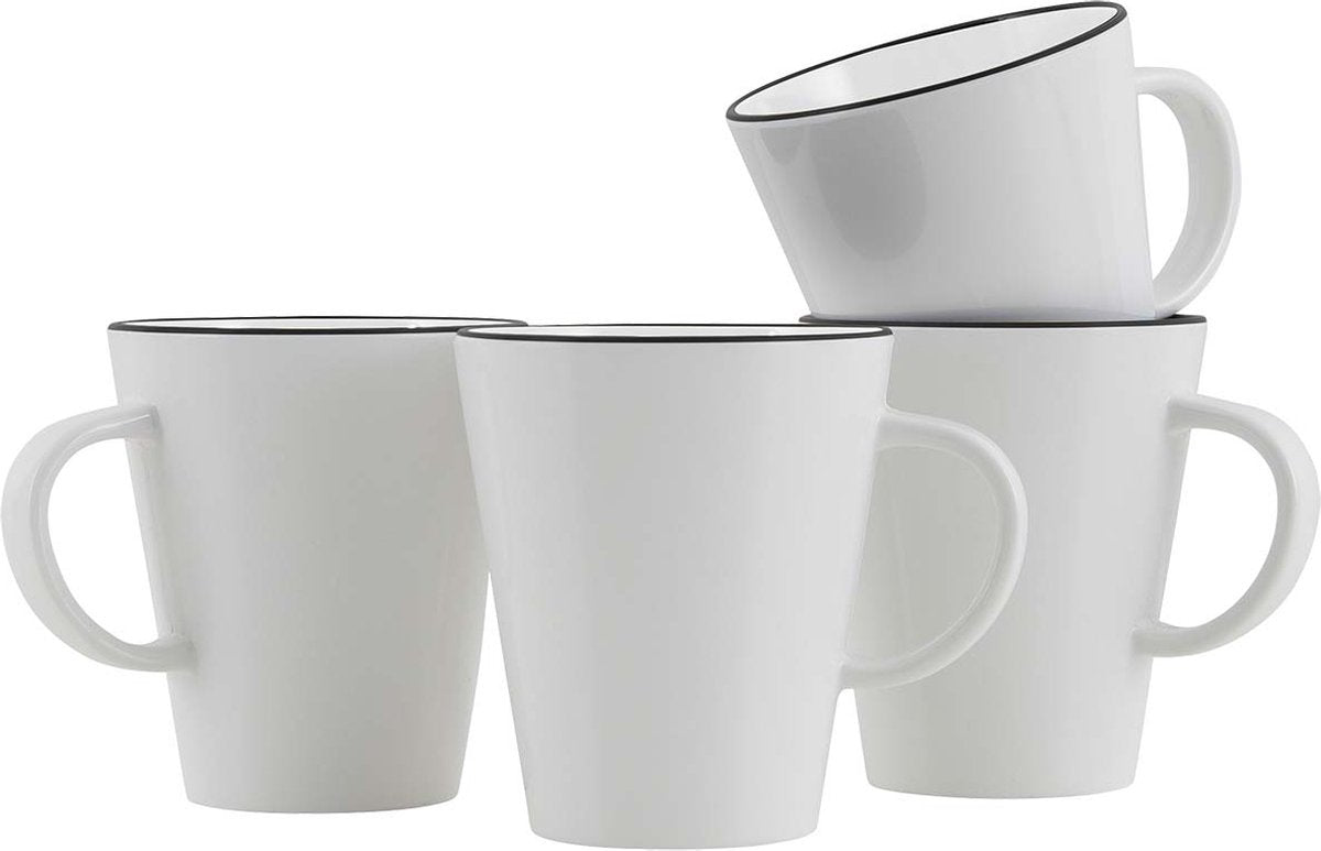 Gimex - ligne linea - mug - noir - 4 pièces