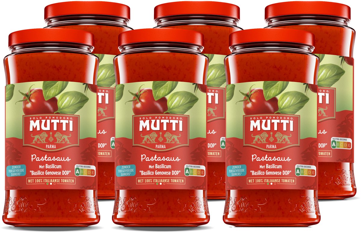 Sauce pour pâtes Mutti basilic 6 x 400 grammes