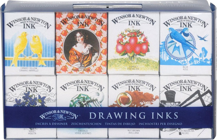 Winsor Newton 1090093 Ensemble d'encres à dessin – Collection d'encres Henry – Teintes à dessin 8 × 14 ml