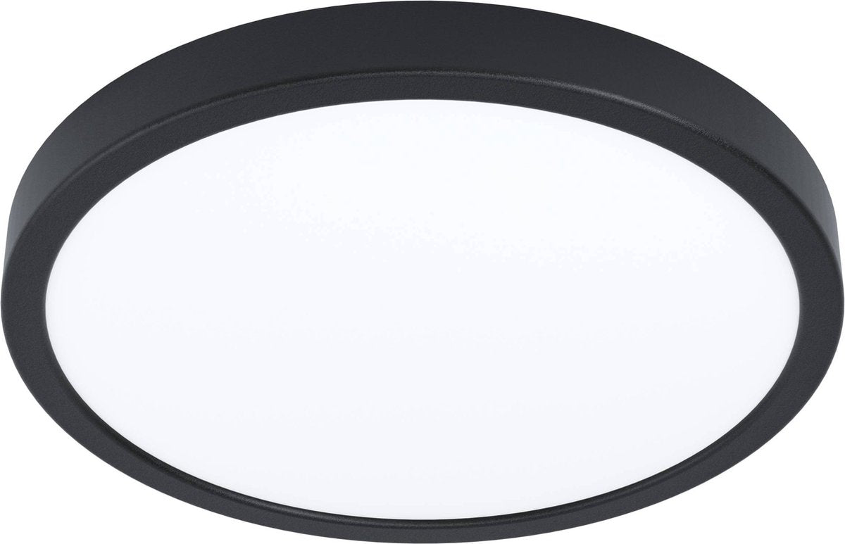 Lampe en saillie Eglo fueva 5 - LED - ø 28,5 cm - noir et blanc - détecteur de mouvement