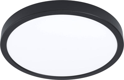 Lampe en saillie Eglo fueva 5 - LED - ø 28,5 cm - noir et blanc - détecteur de mouvement