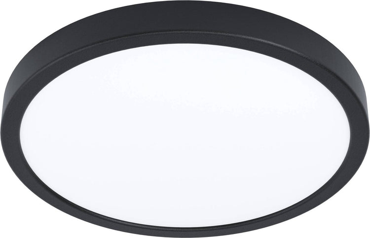Lampe en saillie Eglo fueva 5 - LED - ø 28,5 cm - noir et blanc - détecteur de mouvement