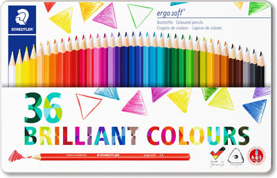 Crayon de couleur Staedtler ergosoft - avec. trousse à crayons 36 pièces