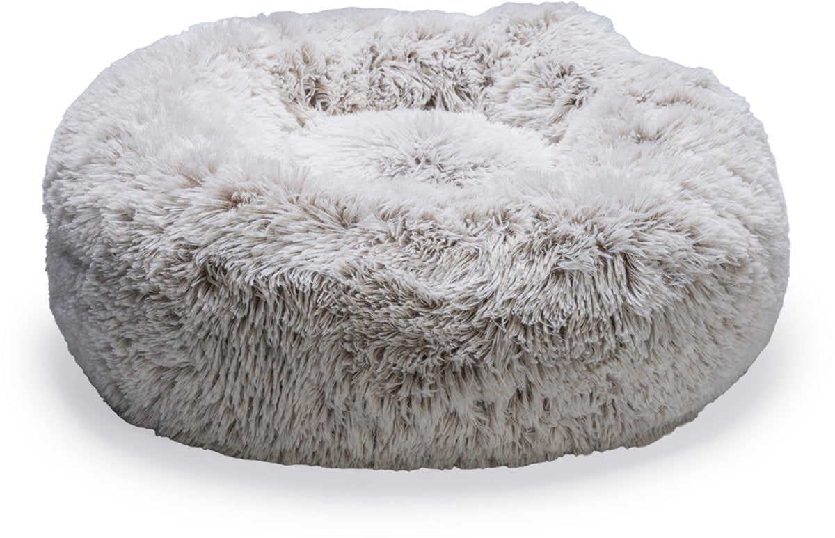 Beeztees siba - lit orthopédique pour chien - lit pour chien donut - moelleux - beige - 70x70x25 cm