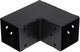 Connecteur de poteau sans marque sans marque, modèle d'angle 90 x 90 mm, noir