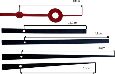 Nexttime diy – pièces d'horloge – set xl – métal – noir – mouvement silencieux + aiguilles