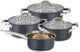 Alpina set de poêles à induction 4 pièces - casseroles en acier inoxydable avec couvercle en verre - set de casseroles adapté à toutes les sources de chaleur - set de casseroles - set de casseroles et poêles