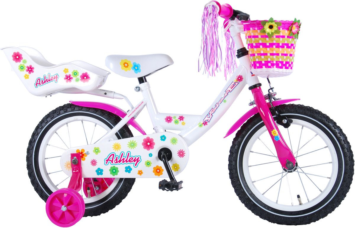 Volare Ashley Children's Bicycle - Girls - 14 pouces - blanc - 95% assemblé