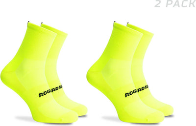 Rogelli chaussettes de cyclisme essentielles - lot de 2 - jaune fluo - 44 47