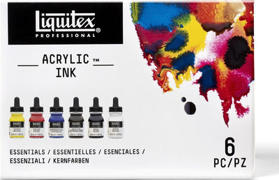Liquitex 3699314 set d'encres acryliques professionnelles – essentiels 6×30 ml – encre acrylique hautement pigmentée et résistante à l'eau