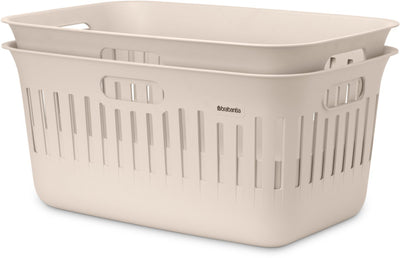 Brabantia panier à linge collect-it - lot de 2 - 40 l - beige doux