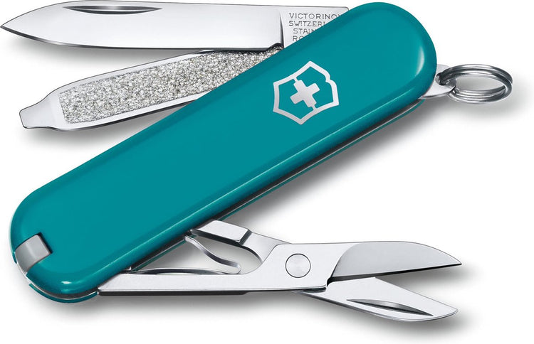 Couteau de poche Victorinox classic SD - lac de montagne - 7 fonctions - acier inoxydable