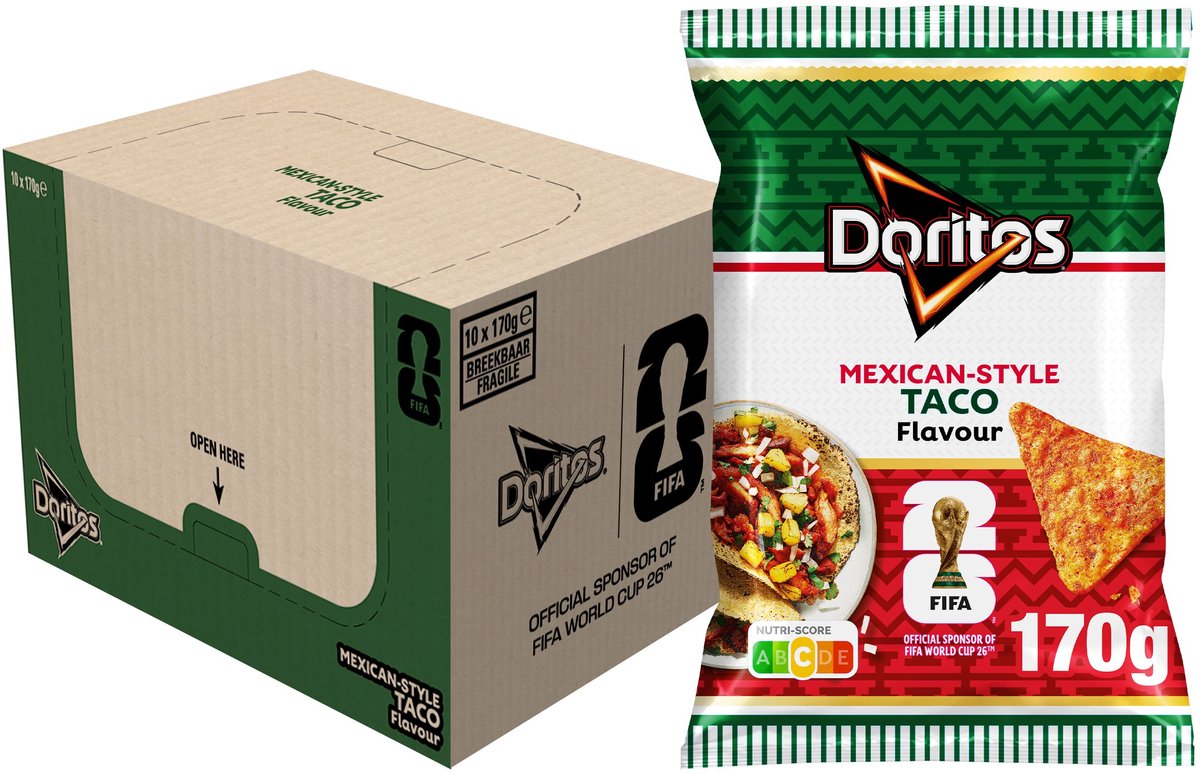 Doritos FIFA Mexique Tacos Tortilla Chips 10 x 170 grammes