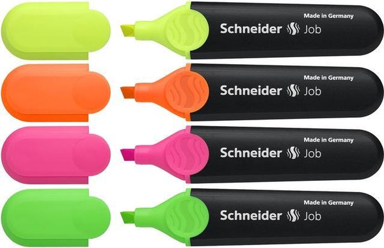 Schneider papeterie Schneider surligneur - marqueur de texte - travail - assortiment de 4 pièces - pointe biseautée - s-1500