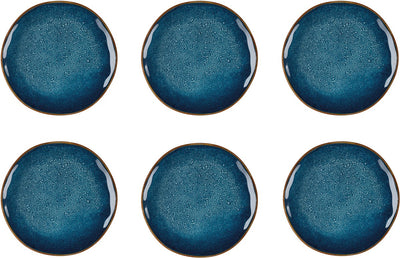 Médard de noblat - vertigo denim - assiettes plates 27 cm - 6 pièces - grès