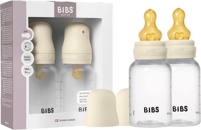 Biberon Biberon 150 ml tétine en caoutchouc latex naturel pack 2 pièces - anti-colique, sans BPA, tétine ronde, débit lent, légère et facile à nettoyer, convient aux nouveau-nés à partir de 0 ans - ivoire