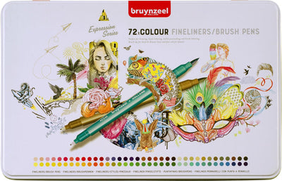 Bruynzeel Creatives Fineliner Brushpen Set 72 Couleurs