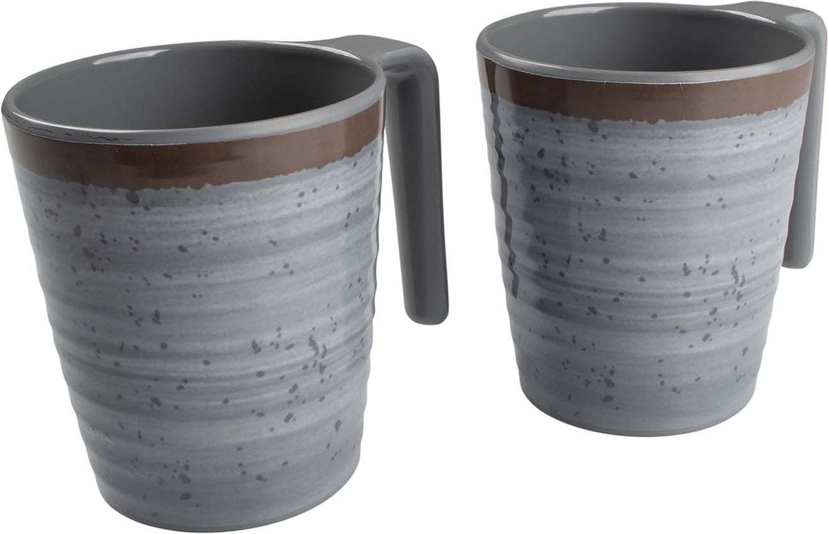 Bo-camp - mug - halo - l - mélamine - 4 pièces - gris