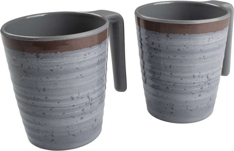 Bo-camp - mug - halo - l - mélamine - 4 pièces - gris