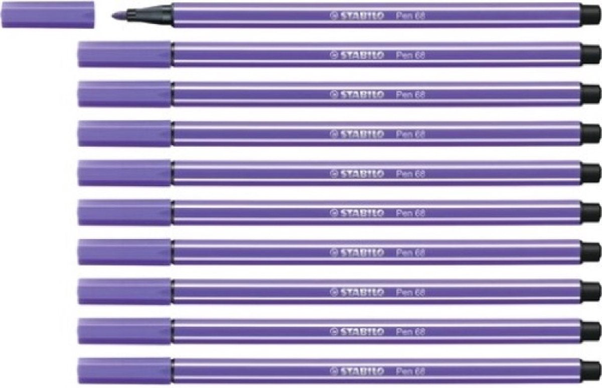 Stabilo pen 68 - feutre premium - violet - boîte de 10 pièces