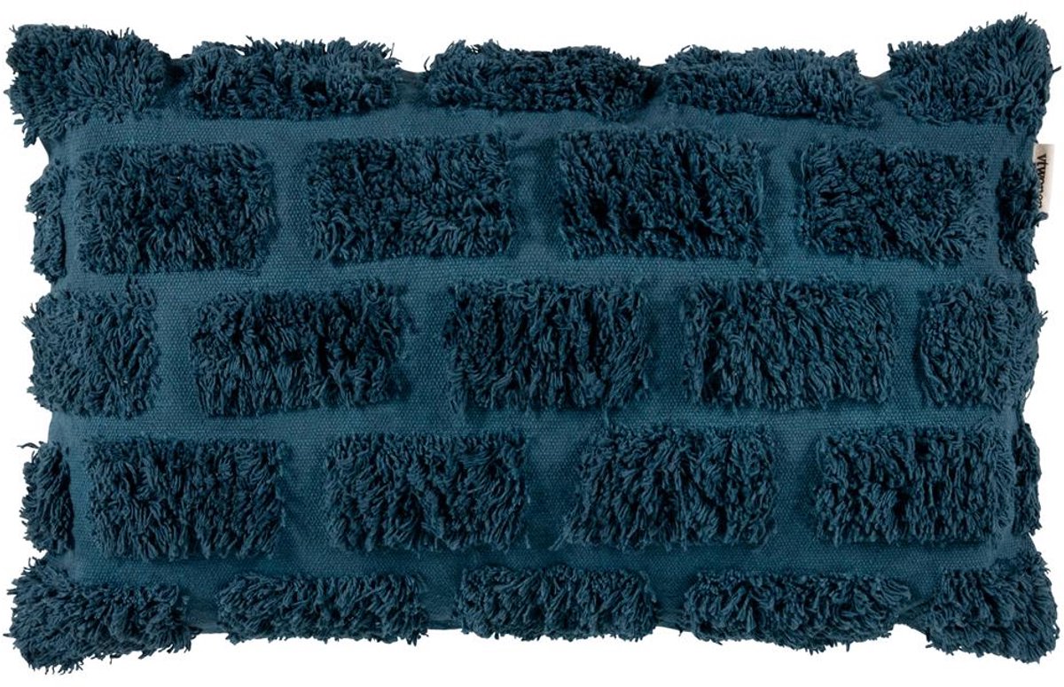Coussin décoratif touffeté Vtwonen - 30x50 cm - bleu foncé