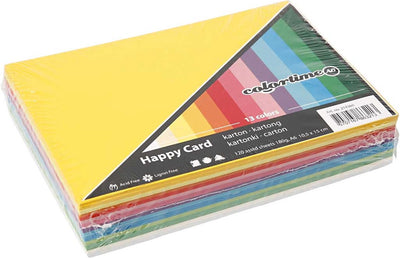 Carton ressort Colortime, a6, feuille 105x148 mm, 180 gr, différentes couleurs, 300 feuilles diverses 1 boîte