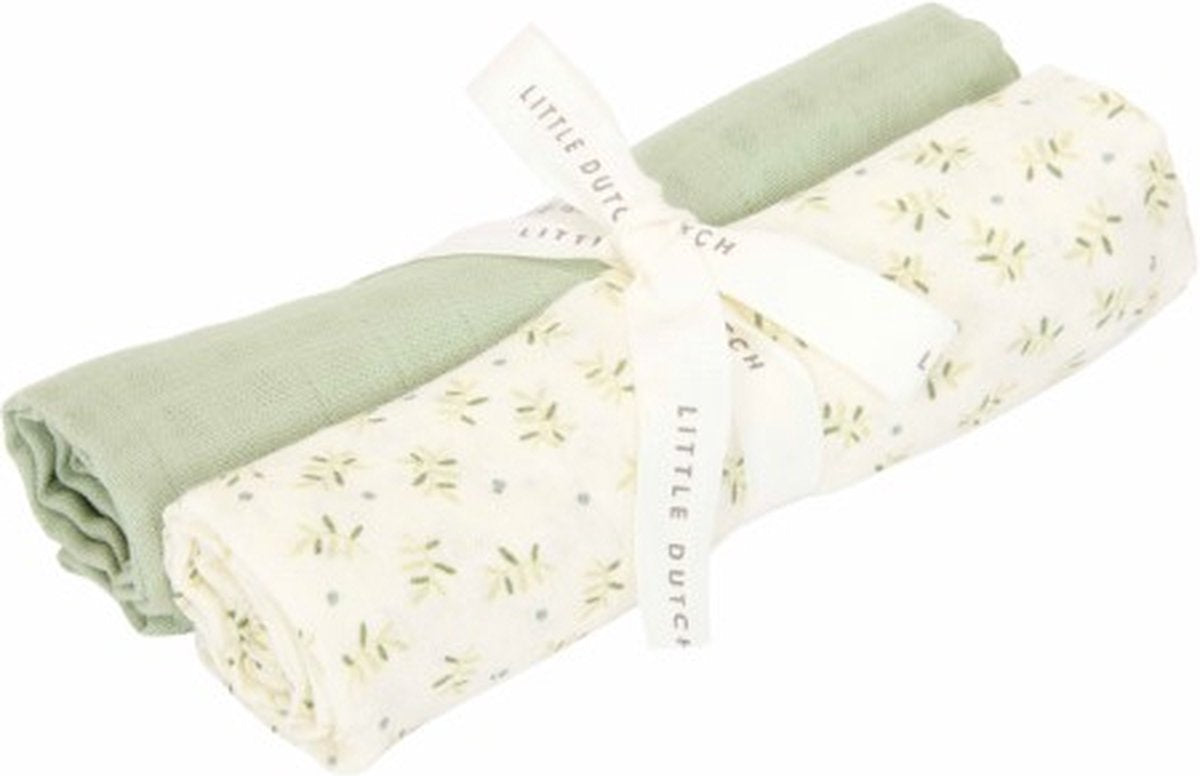 Petit emmaillotage hollandais - vert - essentiels - feuilles de bleuet