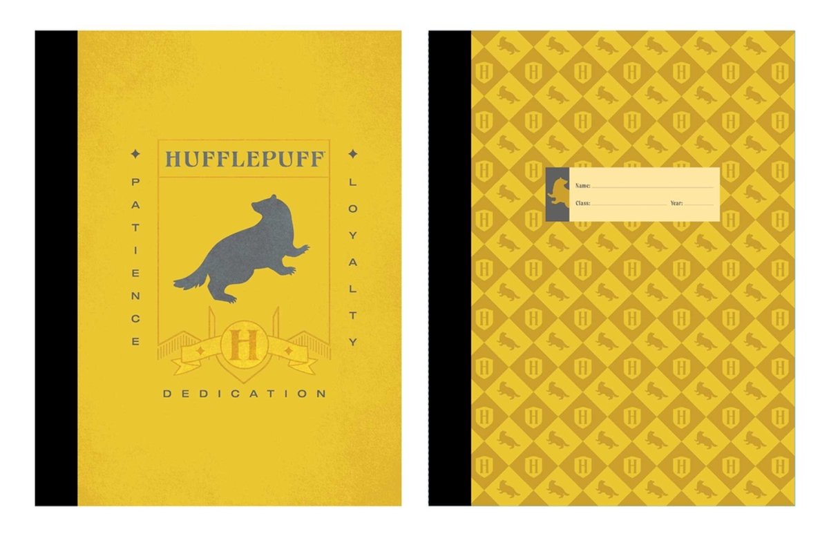 Harry Potter : ensemble de cahiers de composition Poufsouffle (lot de 2)