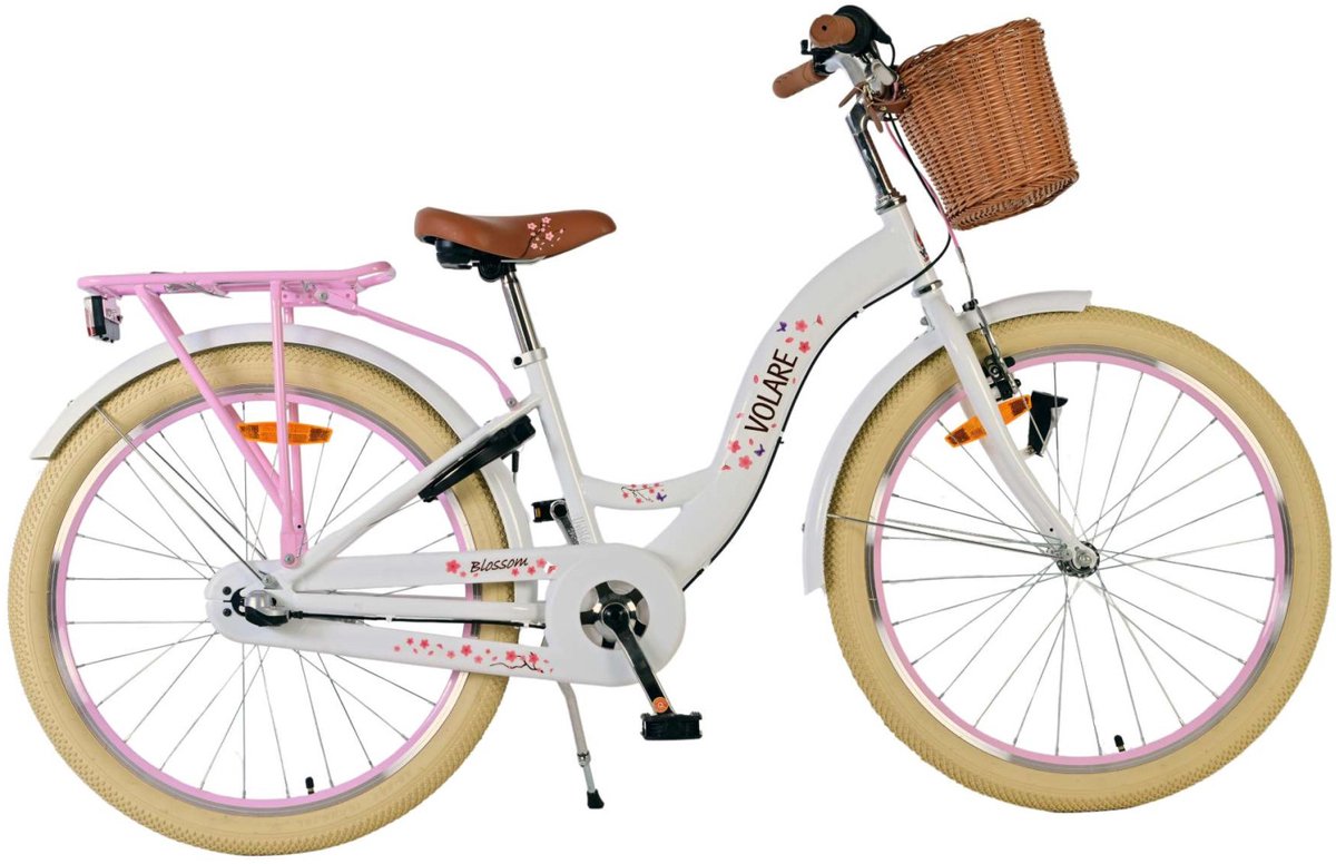 Volare Blossom Children's Bicycle - Girls - 24 pouces - blanc - 3 engrenages
