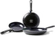 Greenpan Memphis set de poêles 3 pièces - 20 24 28 cm - revêtement antiadhésif sans PFA - set de poêles à induction - poêle en céramique - passe au four jusqu'à 160°c - poignées froides - noir