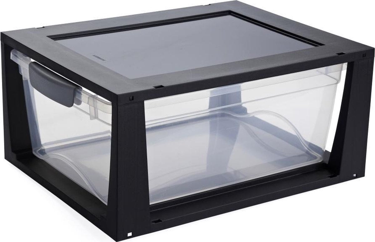 Sunware - commode omega 11l noir transparent - 37,5 x 29,5 x 17,5 cm