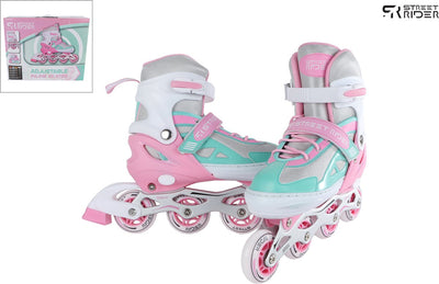 Street Rider en ligne Skeelers Green rose réglable, taille 29-32
