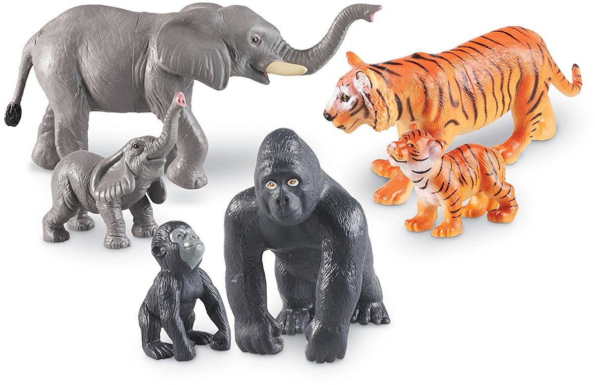 Ressources d'apprentissage animaux géants de la jungle - mamans et bébés - 2+