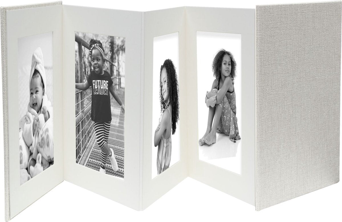 Deknudt frames a66dc7 8ph - album leporello - gris - 8x photo 13x18 cm