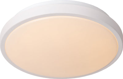 Lucide dasher - plafonnier (plafonnier) salle de bain - ø 29,3 cm - led - 1x12w 2700k - ip44 - capteur de mouvement jour nuit - blanc