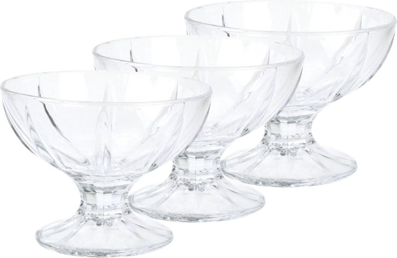 Coupes de sorbet glacé Arcoroc - 6x - sur pied - 200 ml - verre - bols à glace - verres à coupe glacée