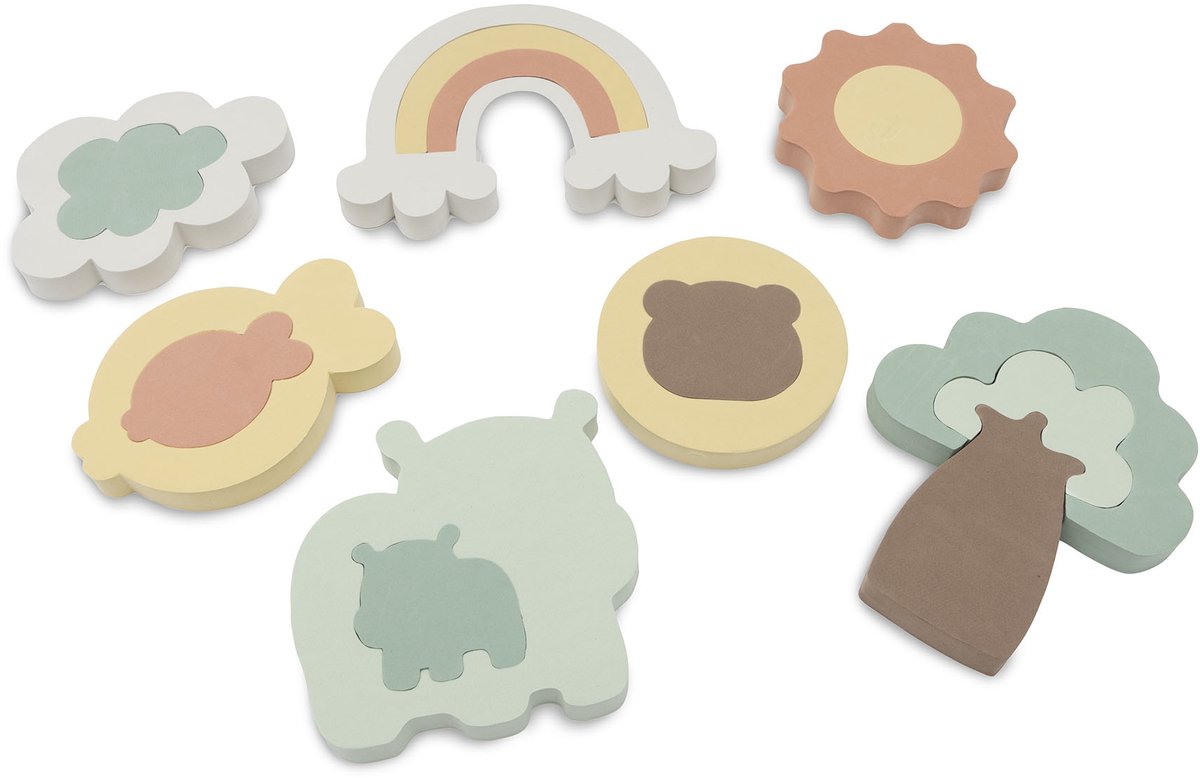 Jollein puzzle de bain en mousse kangourous - jouets de bain pour enfants