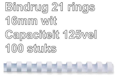Reliure à dos gbc plastique a4 16mm blanc capacité 145 feuilles