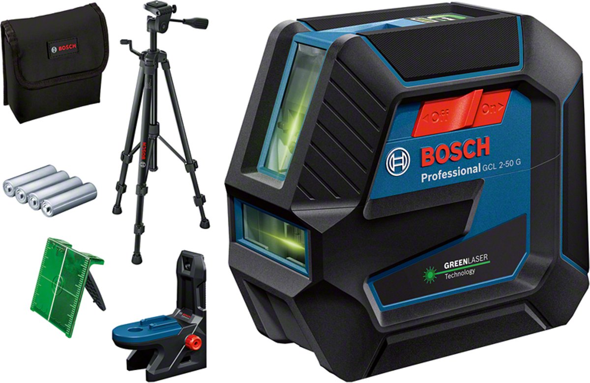 Laser combiné professionnel Bosch bleu gcl 2-50 g | y compris trépied de chantier bt 150 - 0601066m01