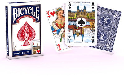 Bicycle ® taille pont faces hollandaises bleues - cartes à jouer hollandaises classiques - qualité premium