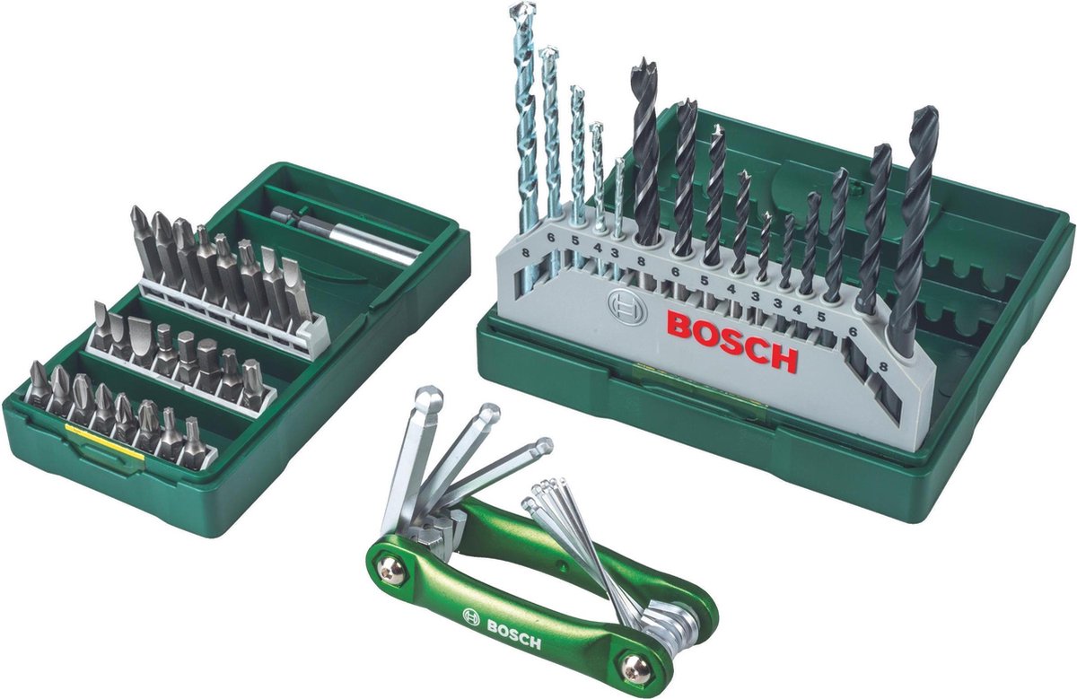 Jeu de forets Bosch x-line - 41 pièces - pour bois, métal et pierre - avec jeu de clés hexagonales multifonctions