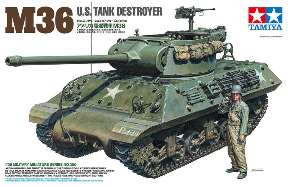 Tamiya m36 jackson - chasseur de chars américain seconde guerre mondiale - maquette 35390