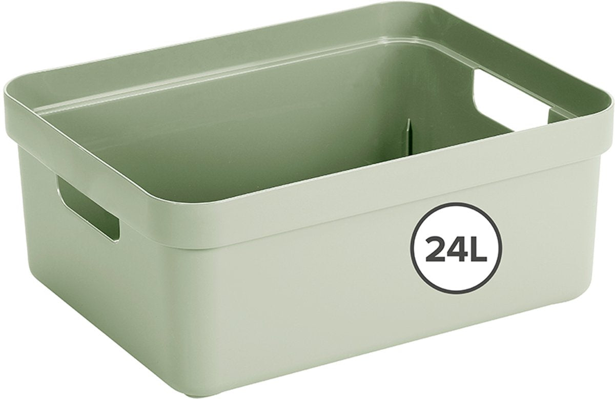 Sunware sigma home boîte de rangement 24l - 44,5x34,5x18,3 cm - vert