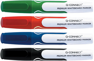 Marqueur pour tableau blanc Q-connect premium | point rond | ensemble de 4 pièces de couleurs assorties