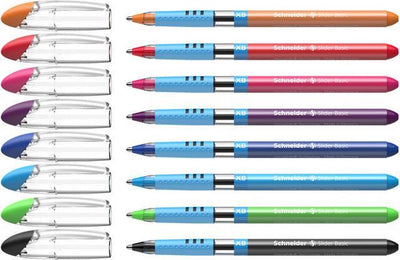 Schneider writing instruments stylo à bille schneider - slider basic - plume xb 1,4 mm - étui 8 pièces - couleurs assorties - s-151298